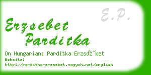 erzsebet parditka business card